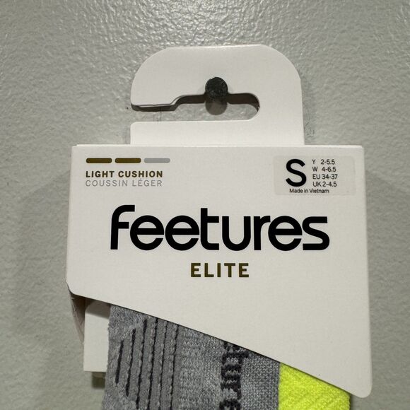 NWT Feetures Elite Socks sz Small No Show 1 Pair Unisex Yellow Light Cushioned - Picture 4 of 5